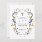 ワイルドフラワーと蝶の写真の確認 招待状 (正面)