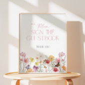 ワイルドフラワーと蝶の夏のゲストブック 台座サイン