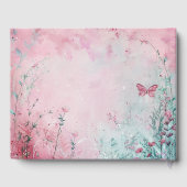 ワイルドフラワーと蝶の結婚カスタマイズ可能 ゲストブック (裏面)