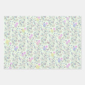 ワイルドフラワーと蝶の花園 ピンク ラッピングペーパーシート (正面2)