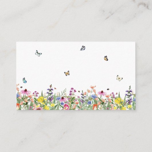ワイルドフラワーと蝶は、どれだけのキス エンクロージャーカード (裏面)