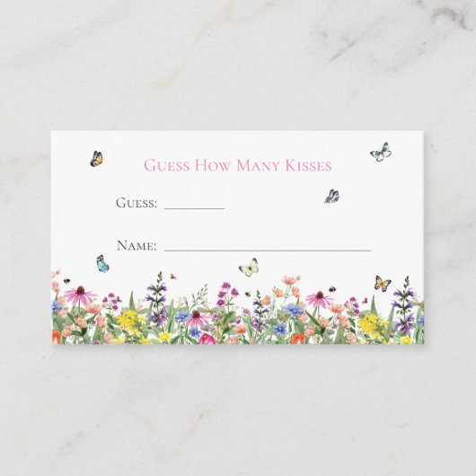 ワイルドフラワーと蝶は、どれだけのキス エンクロージャーカード (正面)