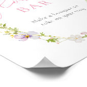 ワイルドフラワーと蝶フラワーブーケバー標識 ポスター (角)