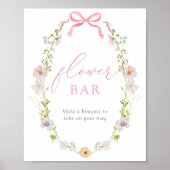 ワイルドフラワーと蝶フラワーブーケバー標識 ポスター (正面)