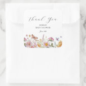 ワイルドフラワーと蝶ベビーシャワーメッセージカード スクエアシール (バッグ)
