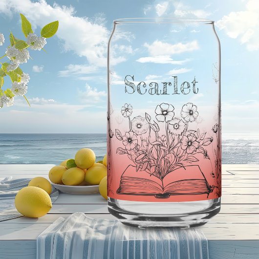 ワイルドフラワーと蝶 ガラス缶