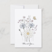 ワイルドフラワーと蝶 サンキューカード (正面)