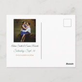 ワイルドフラワーと金ゴールドの輝き日付の結婚保存 ポストカード (裏面)