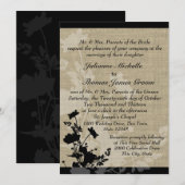 ワイルドフラワーと麻の結婚式 招待状 (正面/裏面)