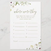 ワイルドフラワーどこ彼らはブライダルシャワーゲーム (正面)