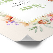 ワイルドフラワーどのくらいのキスブライダルシャワーゲーム ポスター (角)