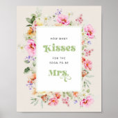 ワイルドフラワーどのくらいのキスブライダルシャワーゲーム ポスター (正面)