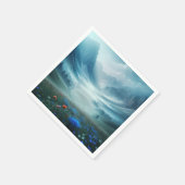 ワイルドフラワーのある霧がかった山の谷 スタンダードカクテルナプキン (角)