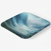 ワイルドフラワーのある霧がかった山の谷 ペーパープレート (傾斜あり)