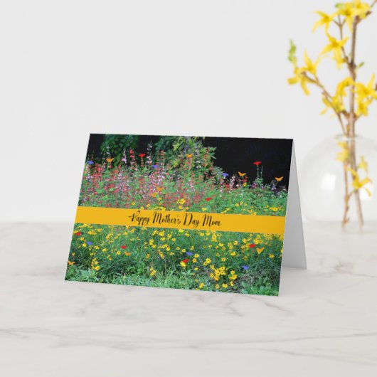 ワイルドフラワーのお母さんのデイカード カード (黄色い花)