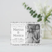 ワイルドフラワーのつる植物カスタムの写真日付を保存 ポストカード (スタンド正面)