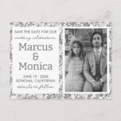 ワイルドフラワーのつる植物カスタムの写真日付を保存 ポストカード (正面)