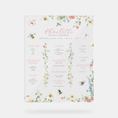 ワイルドフラワーのまわりに |誕生日マイルストーン アクリルサイン (正面)