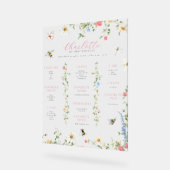 ワイルドフラワーのまわりに |誕生日マイルストーン アクリルサイン (傾斜)