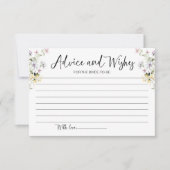 ワイルドフラワーのアドバイスと花嫁カードの願い 招待状 (正面)