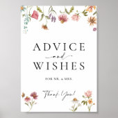 ワイルドフラワーのアドバイスと願い結婚のサイン ポスター (正面)