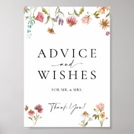 ワイルドフラワーのアドバイスと願い結婚のサイン ポスター