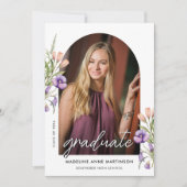 ワイルドフラワーのアーチ写真 卒業のお知らせ 案内状 (正面)