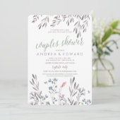 ワイルドフラワーのウェディングカップルシャワーの招待状 招待状 (スタンド正面)