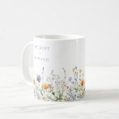 ワイルドフラワーのウェディング コーヒーマグカップ (正面左)