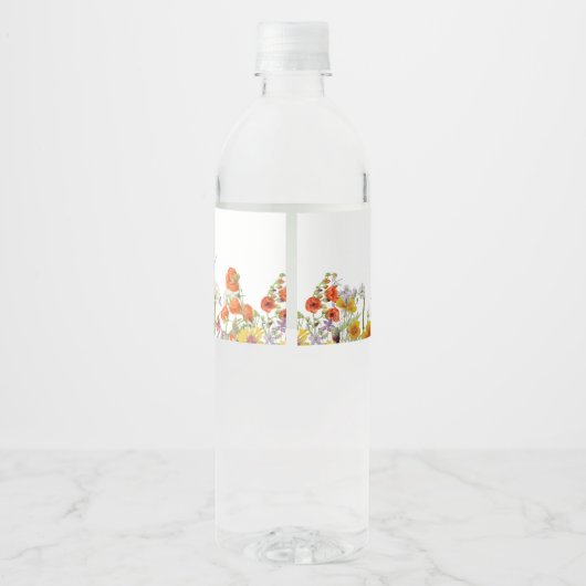 ワイルドフラワーのウォーターボトルラベル – 結婚式花 ペットボトルラベル (裏面)