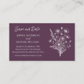 ワイルドフラワーのエレガンス結婚 – 日付を保存する –  名刺 (正面)