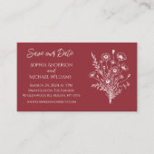 ワイルドフラワーのエレガンス結婚 – 日付を保存する –  名刺 (正面)