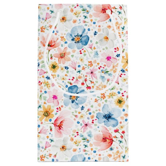 ワイルドフラワーのエレガントでロマンチックな夏のギフト スモールペーパーバッグ (裏面)