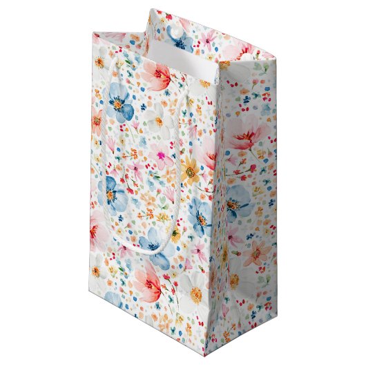 ワイルドフラワーのエレガントでロマンチックな夏のギフト スモールペーパーバッグ (正面アングル)