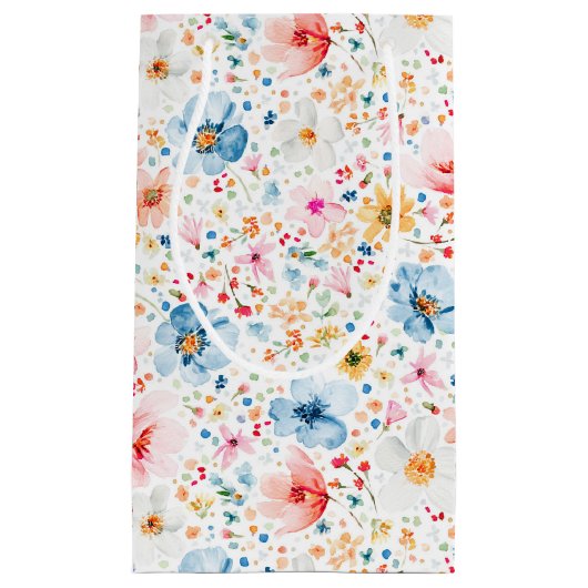 ワイルドフラワーのエレガントでロマンチックな夏のギフト スモールペーパーバッグ (正面)