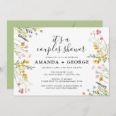 ワイルドフラワーのカップルシャワーパーティー招待状 招待状 (正面/裏面)