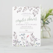 ワイルドフラワーのカップル結婚がシャワーを浴びるサラ 招待状 (スタンド正面)
