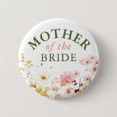 ワイルドフラワーのカラフルでかわいいパーティー 缶バッジ (正面)