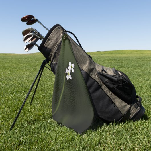 ワイルドフラワーのゴルフタカスタムウ最高ののクローズアップ ゴルフタオル (グリーン)