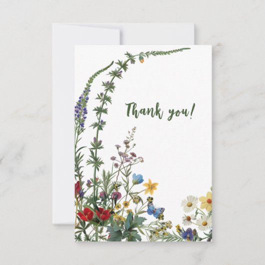 ワイルドフラワーのサンキューカードと封筒 サンキューカード (正面)