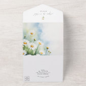 ワイルドフラワーのデイジー　RSVP付き　結婚式の招待状 オールインワン招待状 (外側)