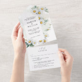 ワイルドフラワーのデイジー　RSVP付き　結婚式の招待状 オールインワン招待状 (貼ってはがせる)