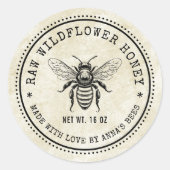 ワイルドフラワーのハチミカスタムラベル ラウンドシール (正面)