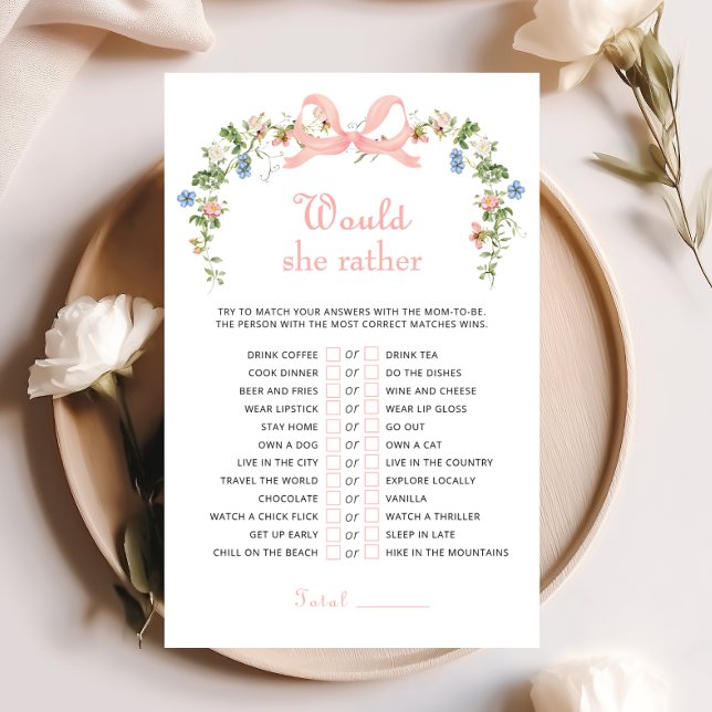 ワイルドフラワーのピンクの弓は彼女はむしろゲームだろう (クリエイターアップロード済み)