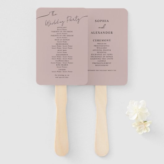 ワイルドフラワーのファン結婚のセット。 ハンドファン (正面&裏面)