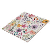 ワイルドフラワーのフローラお洒落パターン タイル (側面)