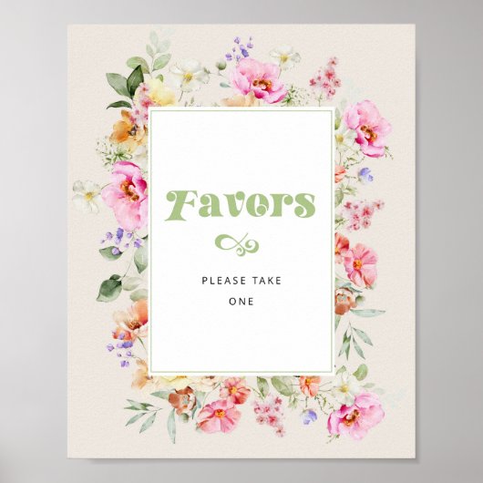 ワイルドフラワーのフローラの赤ちゃんシャワーの好意 ポスター (正面)