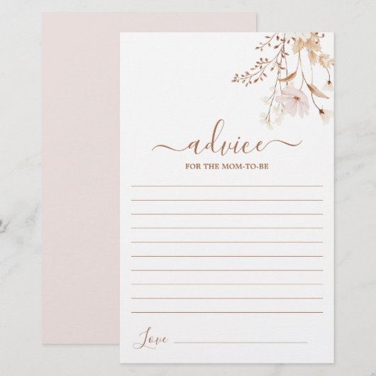 ワイルドフラワーのフローラアドバイスがカードになる (正面/裏面)