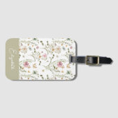 ワイルドフラワーのフローラパーソナライズされた名 ラゲッジタグ (正面横)