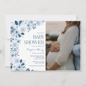 ワイルドフラワーのフローラ赤ちゃんシャワー写真 招待状 (正面)